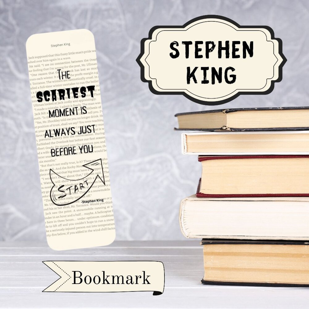 Stephen King Quote Book Page Bookmark, Bookish, Bookmarks